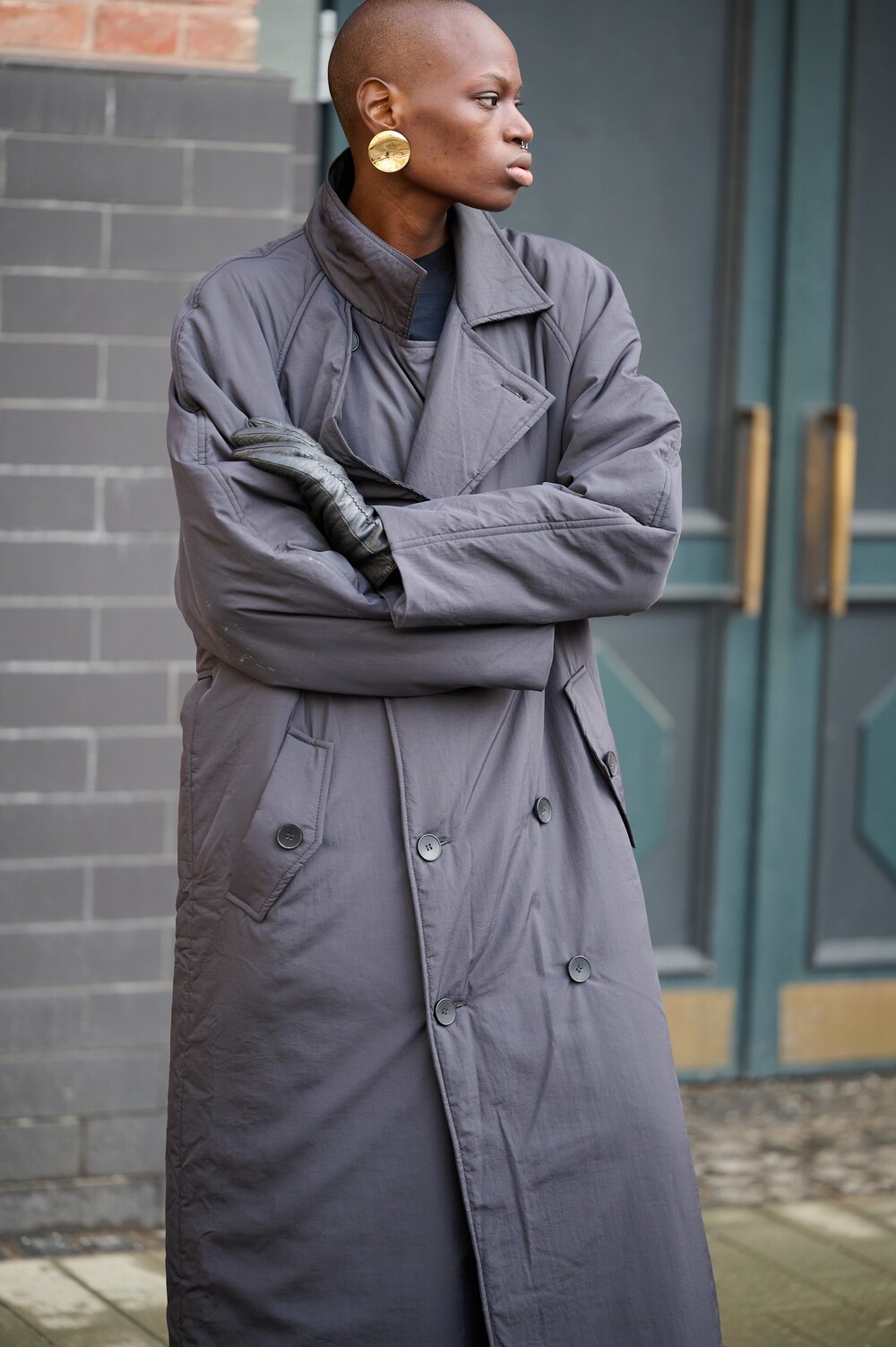 Insulated coat made of raincoat fabric